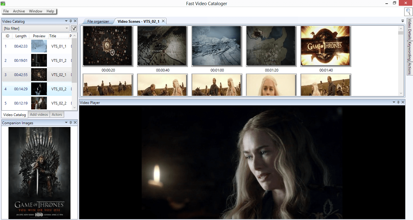 How to use Companion images in Fast Video Cataloger 2