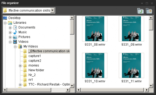 Easy video management with the File Organizer window