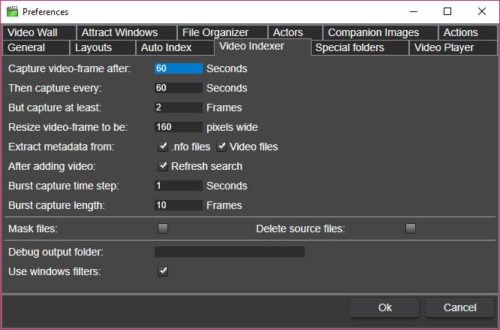 Options to automatically extract video metadata from video file