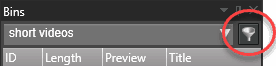 Edit button in bin window