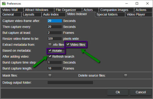 Options for autorotate video thumbnails