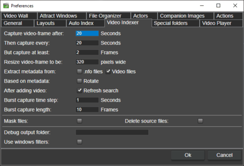 Preferences for video indexing