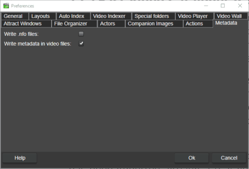 video metadata preferences