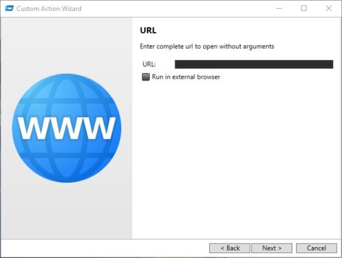 enter url for web page actgion