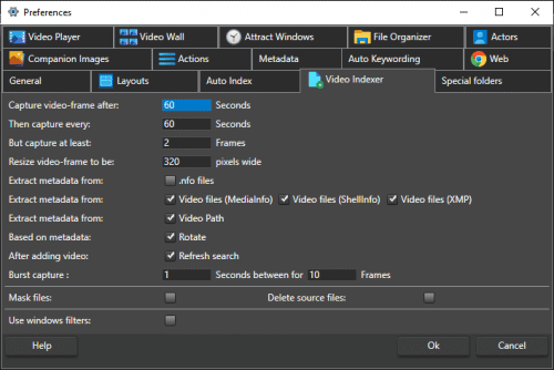 How to organize video files, the video indexer settings lets you automatically extract metadata hidden inside video files.