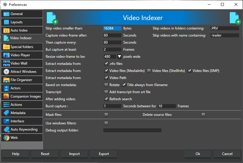 xmp index option