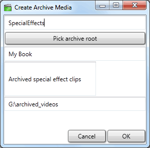 Create archive media Creating a video archive