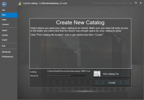 Create Catalog dialogue - let the thumbnails begin!