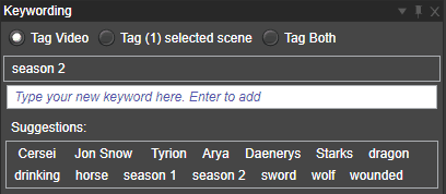 The keywords you have used before will appear in the suggestion list