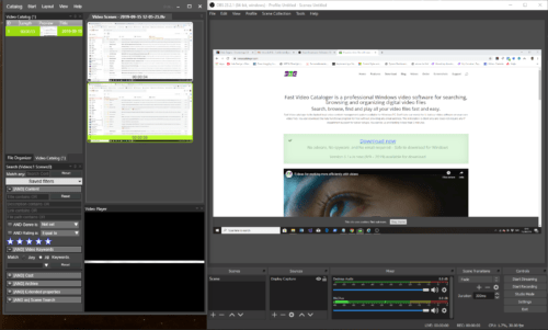 video library for live streams using obs studio and fast video cataloger