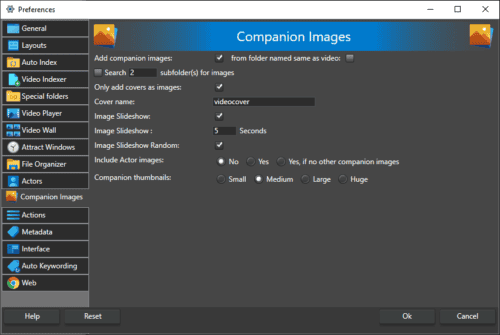 Companion image settings