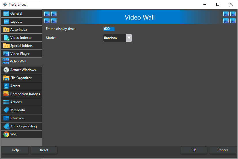 video wall settings