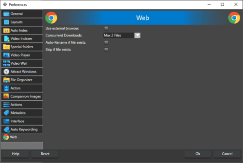 web settings